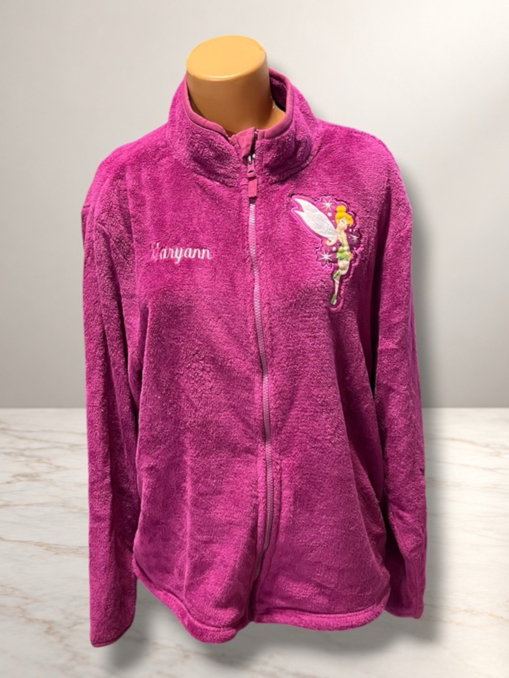 โ๏ธ Disney Store Tinker Bell Maryann Pinkish Purple Fleece Full Zip Jacket XXL
